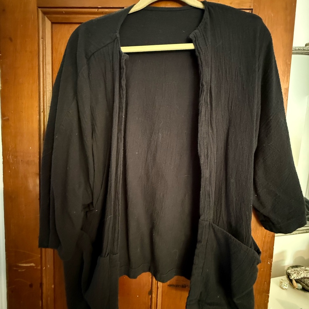 Black Open Front Cardigan